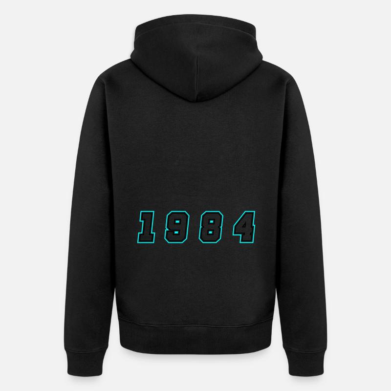 Numéro de l’année 1984 - Veste à capuche bio Premium Unisexe - noir