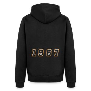 Numéro de l’année 1967 - Veste à capuche bio Premium Unisexe - noir - Dos - Nico (187cm)