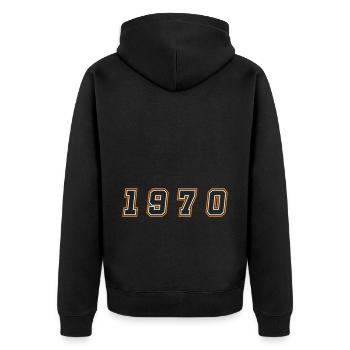 Numéro de l’année 1970 - Veste à capuche bio Premium Unisexe - noir - Dos - Nico (187cm)