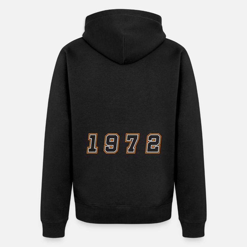 Numéro de l’année 1972 - Veste à capuche bio Premium Unisexe - noir
