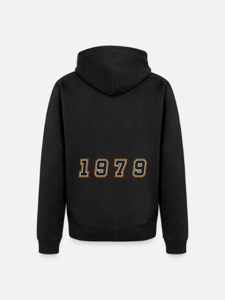 1979 Year Number - Unisex Premium Organic Zip Hoodie - black