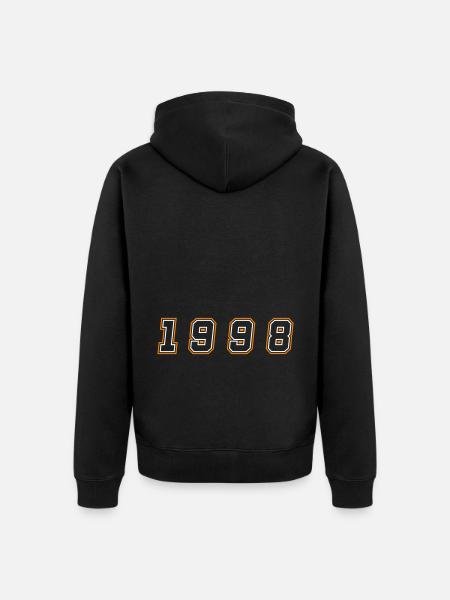 1998 Year Number - Unisex Premium Organic Zip Hoodie - black