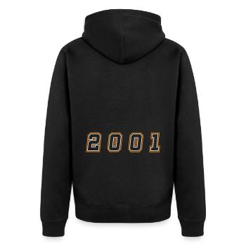 Numéro de l’année 2001 - Veste à capuche bio Premium Unisexe - noir - Dos - Nico (187cm)