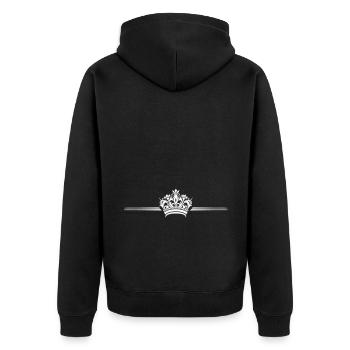Crown Symbol - Unisex Premium Organic Zip Hoodie - black - Back - Nico (187cm)