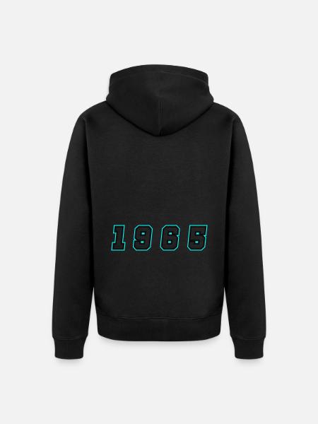 1965 Year Number - Unisex Premium Organic Zip Hoodie - black