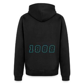 Numéro de l’année 1982 - Veste à capuche bio Premium Unisexe - noir - Dos - Nico (187cm)