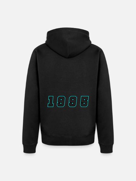 1995 Year Number - Unisex Premium Organic Zip Hoodie - black