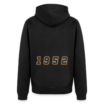 1952 Year Number - Unisex Premium Organic Zip Hoodie - black - Back - Nico (187cm)