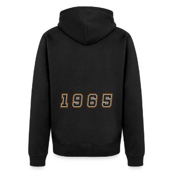 Numéro de l’année 1965 - Veste à capuche bio Premium Unisexe - noir - Dos - Nico (187cm)