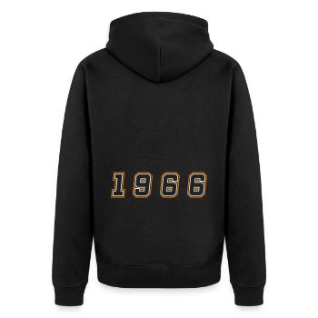 Numéro de l’année 1966 - Veste à capuche bio Premium Unisexe - noir - Dos - Nico (187cm)