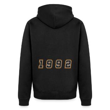 Numéro de l’année 1992 - Veste à capuche bio Premium Unisexe - noir - Dos - Nico (187cm)