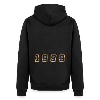 Numéro de l’année 1999 - Veste à capuche bio Premium Unisexe - noir - Dos - Nico (187cm)