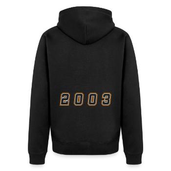 2003 Year Number - Unisex Premium Organic Zip Hoodie - black - Back - Nico (187cm)