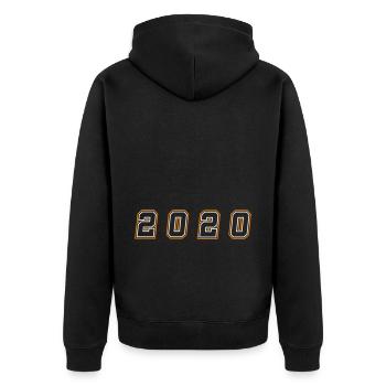 2020 Year Number - Unisex Premium Organic Zip Hoodie - black - Back - Nico (187cm)