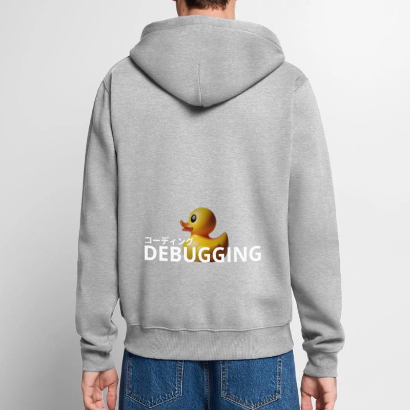 LUZILLION CODER COUTURE, RUBBER DUCK DEBUGGING Unisex Premium Bio Zip Hoodie
