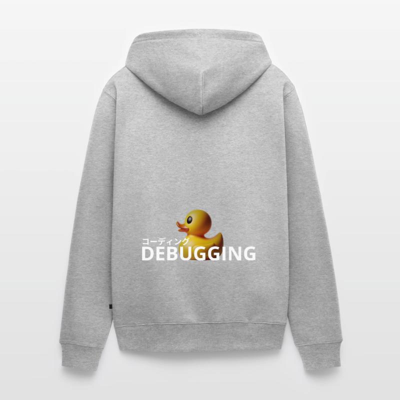 LUZILLION CODER COUTURE, RUBBER DUCK DEBUGGING Unisex Premium Bio Zip Hoodie