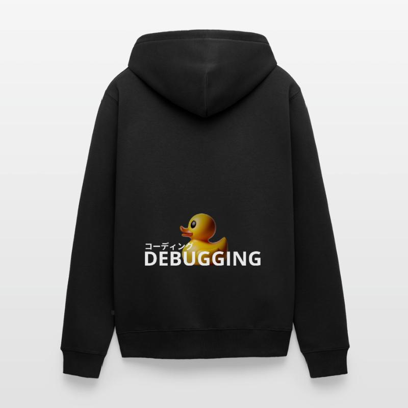 LUZILLION CODER COUTURE, DÉBOGAGE DE RUBBER DUCK Veste à capuche bio Premium Unisexe