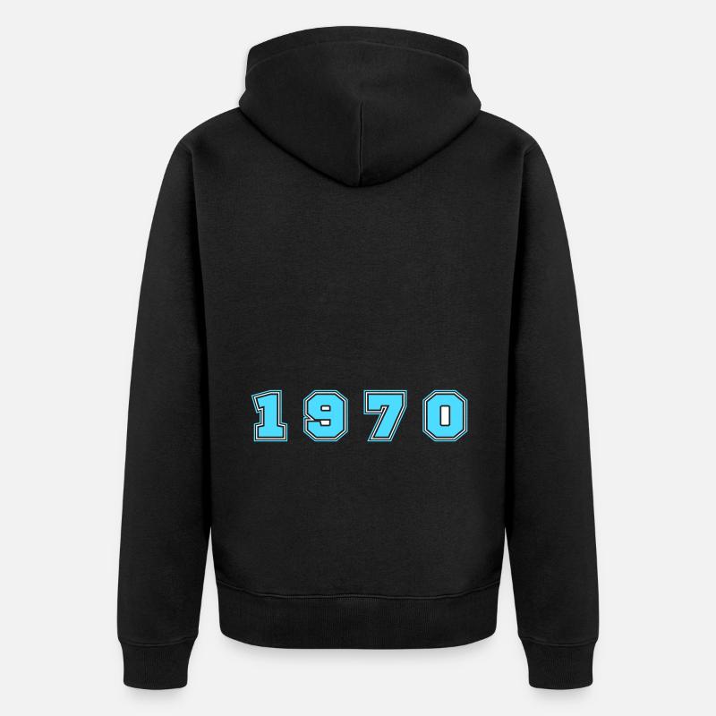 Numéro de l’année 1970 - Veste à capuche bio Premium Unisexe - noir