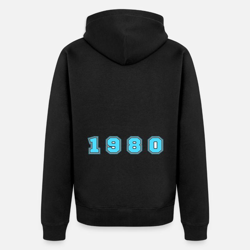 Numéro de l’année 1980 - Veste à capuche bio Premium Unisexe - noir