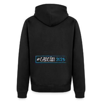 Cancun 2023 - Unisex Premium Organic Zip Hoodie - black - Back - Nico (187cm)