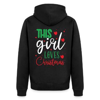 This Girl Loves Christmas - Cette fille aime Noël - Veste à capuche bio Premium Unisexe - noir - Dos - Nico (187cm)