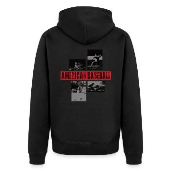Cadeau de l’équipe américaine de baseball pour hommes garçons filles - Veste à capuche bio Premium Unisexe - noir - Dos - Nico (187cm)
