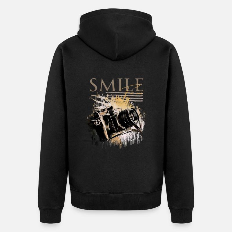 Souriez pour moi (2) - Veste à capuche bio Premium Unisexe - noir