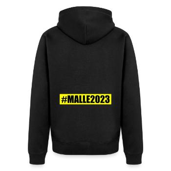 Malle 2023 - Unisex Premium Organic Zip Hoodie - black - Back - Nico (187cm)