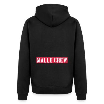 Malle Crew - Unisex Premium Organic Zip Hoodie - black - Back - Nico (187cm)