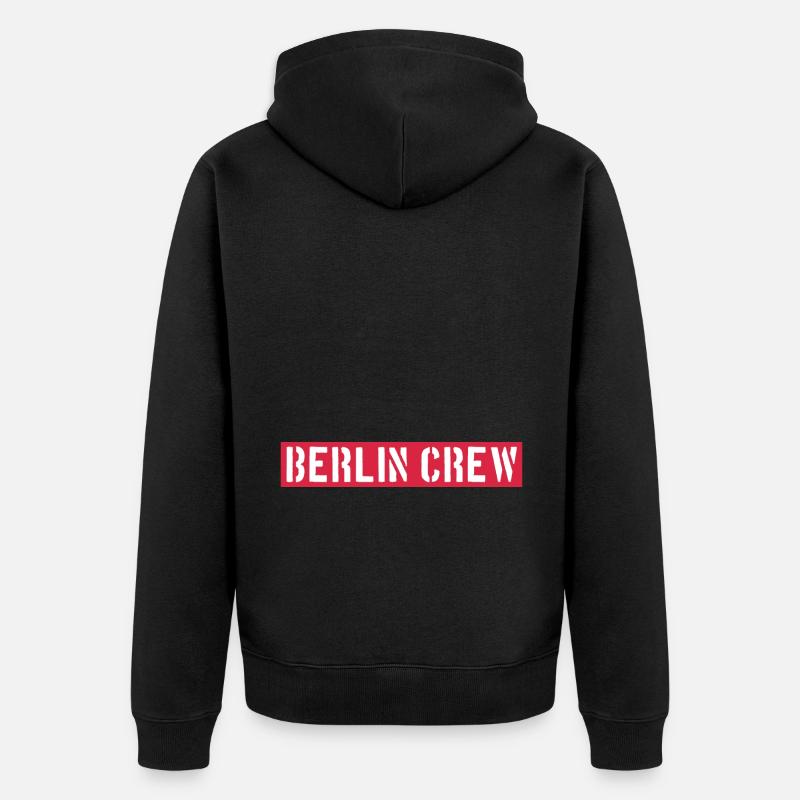 Berlin Crew - Unisex Premium Bio Zip Hoodie - Schwarz