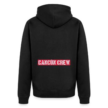 Cancun Crew - Unisex Premium Bio Zip Hoodie - Schwarz - Hinten - Nico (187cm)
