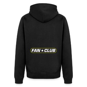 Fan Club - Unisex Premium Bio Zip Hoodie - Schwarz - Hinten - Nico (187cm)
