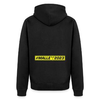 Malle 2023 - Unisex Premium Organic Zip Hoodie - black - Back - Nico (187cm)
