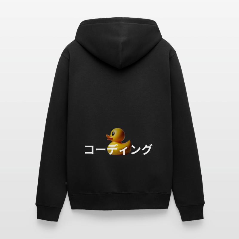 LUZILLION CODER COUTURE, RUBBER DUCK DEBUGGING Unisex Premium Bio Zip Hoodie