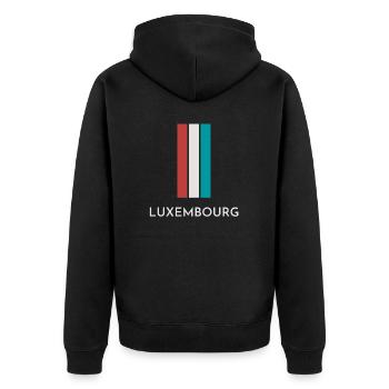 Drapeau du Luxembourg, fierté luxembourgeoise - Veste à capuche bio Premium Unisexe - noir - Dos - Nico (187cm)