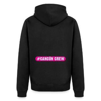 Cancun Crew - Unisex Premium Bio Zip Hoodie - Schwarz - Hinten - Nico (187cm)