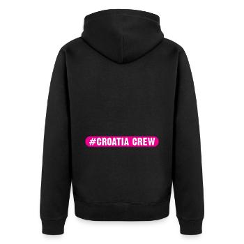 Croatia Crew - Unisex Premium Organic Zip Hoodie - black - Back - Nico (187cm)