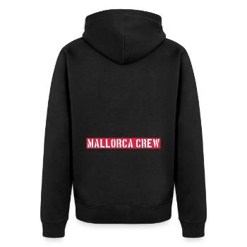 Mallorca Crew - Unisex Premium Bio Zip Hoodie - Schwarz - Hinten - Nico (187cm)