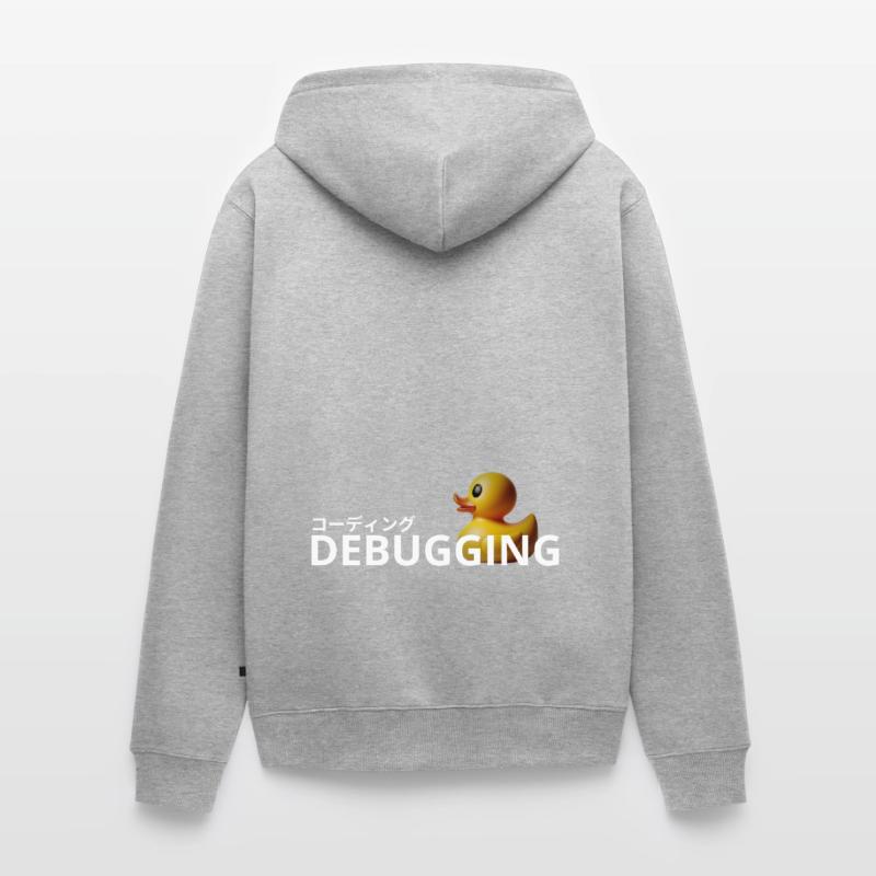LUZILLION CODER COUTURE, RUBBER DUCK DEBUGGING Unisex Premium Bio Zip Hoodie
