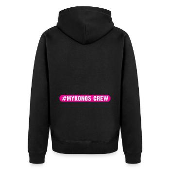 Mykonos Crew - Unisex Premium Bio Zip Hoodie - Schwarz - Hinten - Nico (187cm)
