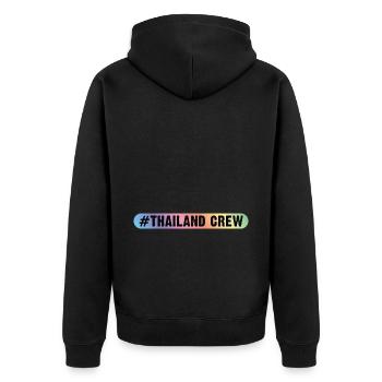 Thailand Crew - Unisex Premium Bio Zip Hoodie - Schwarz - Hinten - Nico (187cm)