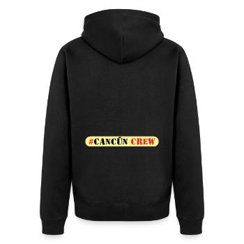 Cancun Crew - Unisex Premium Bio Zip Hoodie - Schwarz - Hinten - Nico (187cm)