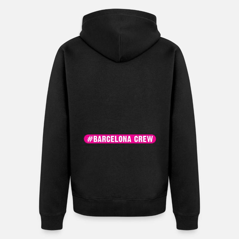 Barcelona Crew - Unisex Premium Organic Zip Hoodie - black