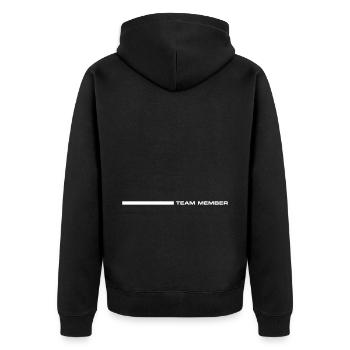 Membres de l’équipe - Veste à capuche bio Premium Unisexe - noir - Dos - Nico (187cm)