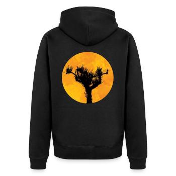 Pine in the sun - Unisex Premium Organic Zip Hoodie - black - Back - Nico (187cm)