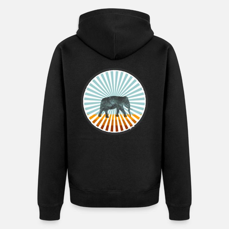 Eléphant - Veste à capuche bio Premium Unisexe - noir