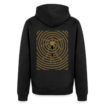 Third Eye Dances - Unisex Premium Organic Zip Hoodie - black - Back - Nico (187cm)