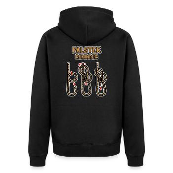 Palstek Reminder Segelknoten Sportbootführerschein - Unisex Premium Bio Zip Hoodie - Schwarz - Hinten - Nico (187cm)
