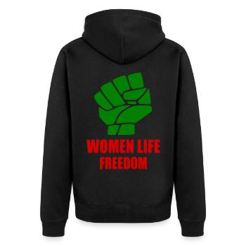 Women life freedom - Veste à capuche bio Premium Unisexe - noir - Dos - Nico (187cm)