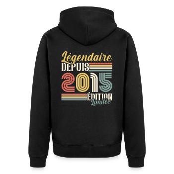 Légendaire Depuis 2015 - Veste à capuche bio Premium Unisexe - noir - Dos - Nico (187cm)